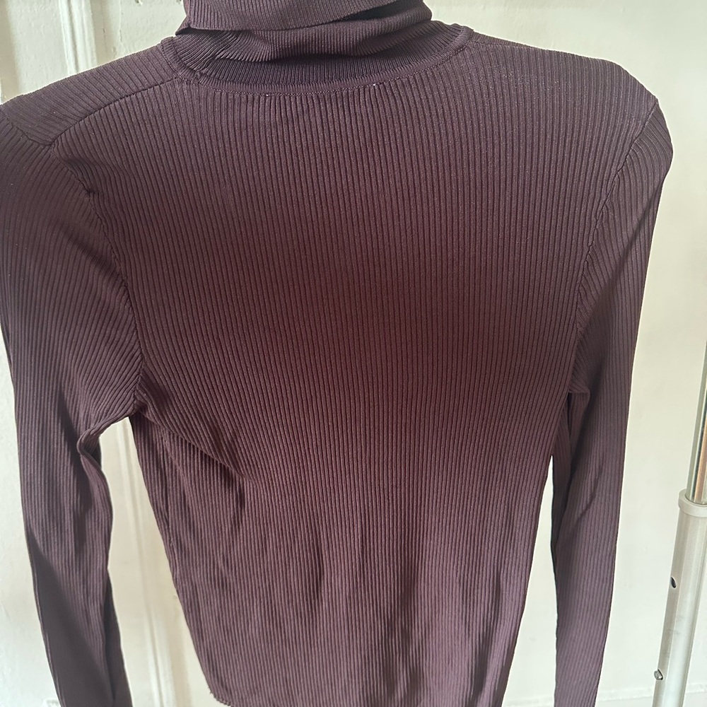 Zara Brown Ribbed Knit Top - Picture 6 of 6